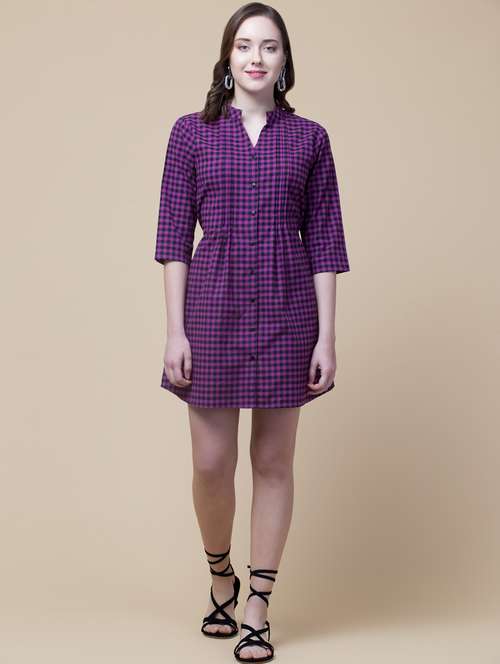 women's shirt checks dress - 18217764 - Very Small Image - 1