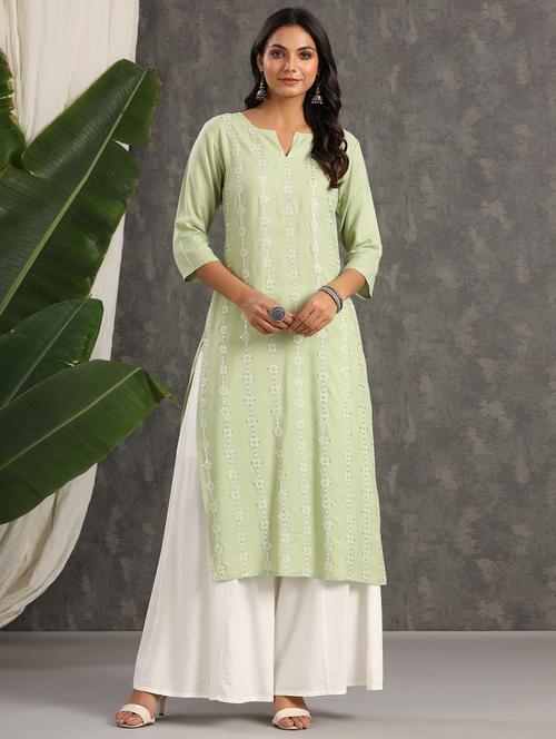 women's straight kurta - 18230888 - Very Small Image - 1