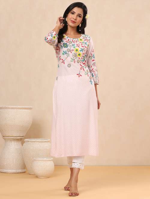 women's straight kurta - 18230892 - Very Small Image - 1