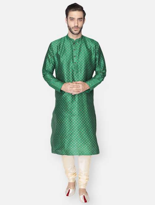men printed kurta churidar ethnic wear set - 18233551 - Very Small Image - 1