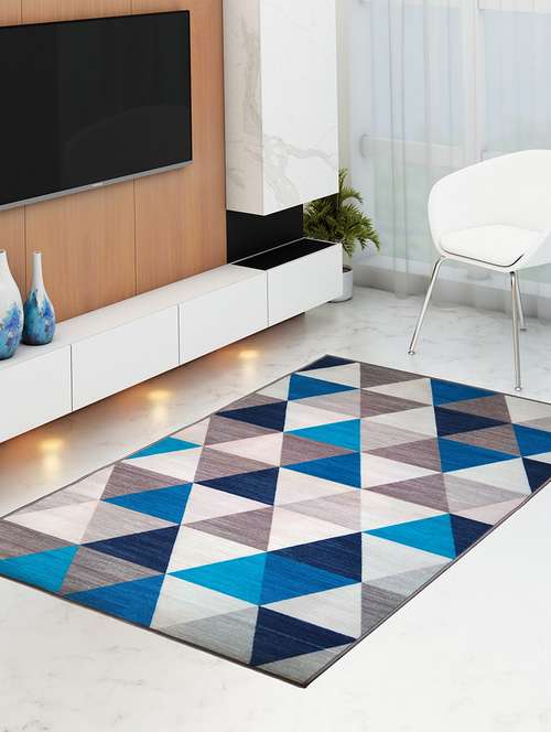 athom living angel blue premium anti slip printed carpet - 18236600 - Very Small Image - 1