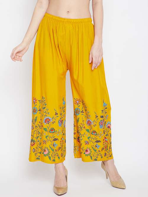 yellow printed palazzo - 18249356 - Very Small Image - 1