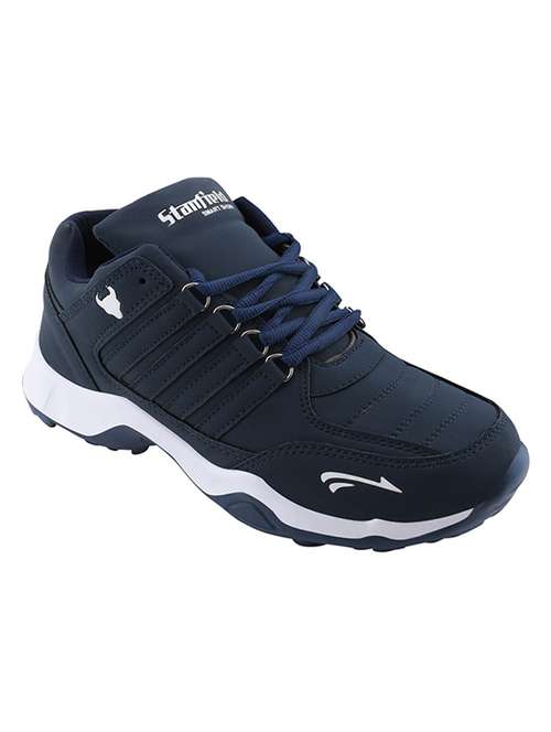 navy blue lace up sport shoes - 18267666 - Very Small Image - 1