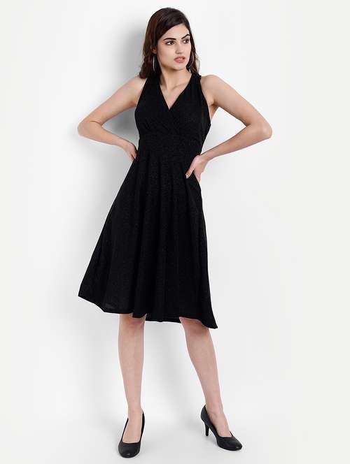 sleeveless blouson shimmer fit and flared dress - 18273369 - Very Small Image - 1