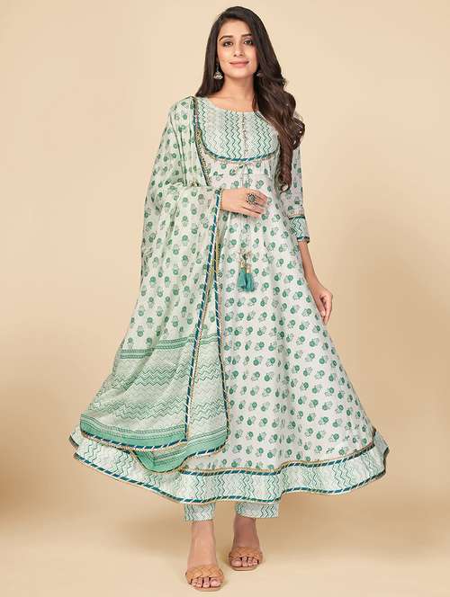 green cotton suit set - 18306098 - Very Small Image - 1