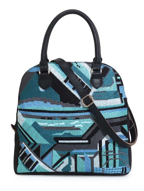 blue embroidered regular handbag - 18310302 - Very Small Image - 1