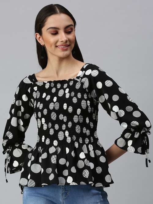 women's ruffle square neck top - 18310505 - Very Small Image - 1
