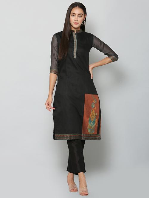 women's straight kurta - 18396762 - Very Small Image - 1