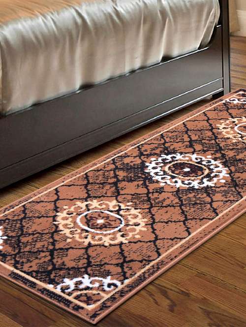 gaba rugs polypropylene decorative bedside/kitchen runner -50x150 cm, gold - 18425516 - Very Small Image - 1