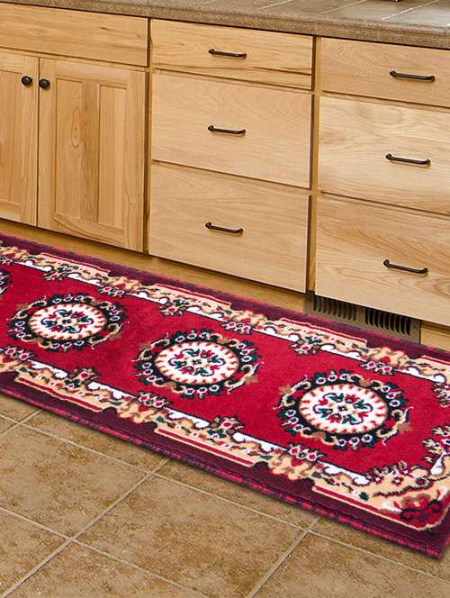 gaba rugs polypropylene decorative bedside/kitchen runner -45x150 cm, red - 18425525 - Very Small Image - 1