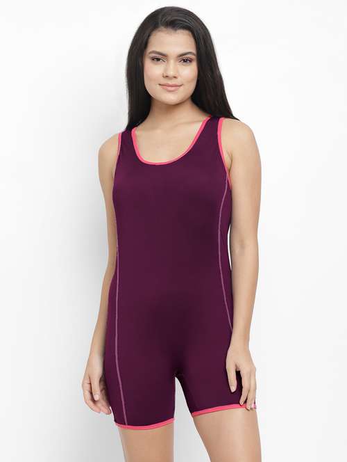 purple solid swimsuit - 18452440 - Very Small Image - 1