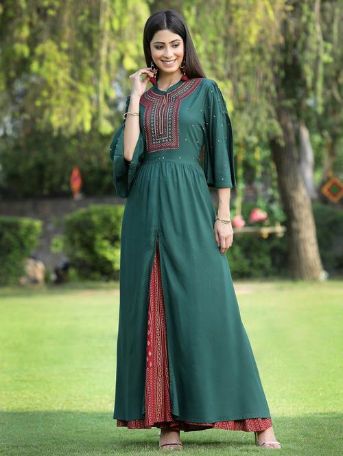 women's front slit kurta - 18465759 - Very Small Image - 1