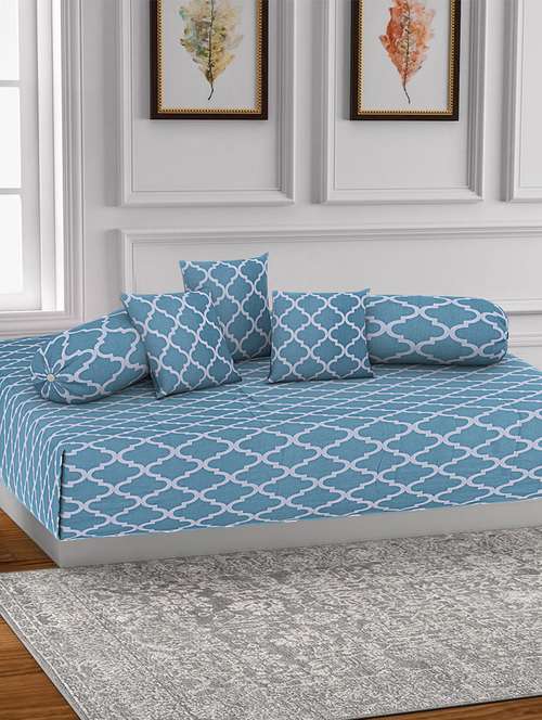 texstylers pure cotton jaipuri printed high quality diwan cover set(pack of 6) - 18481775 - Very Small Image - 1