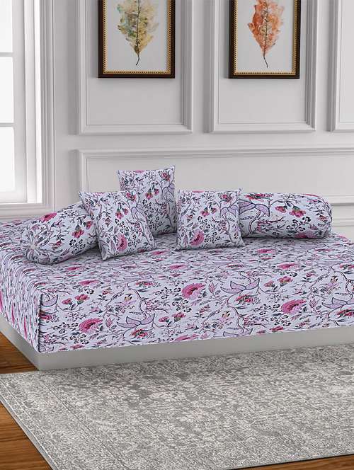 texstylers pure cotton jaipuri printed high quality diwan cover set(pack of 6) - 18481784 - Very Small Image - 1