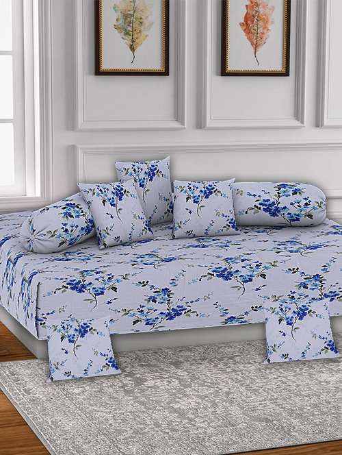 texstylers pure cotton jaipuri printed high quality diwan cover set(pack of 8) - 18481791 - Very Small Image - 1