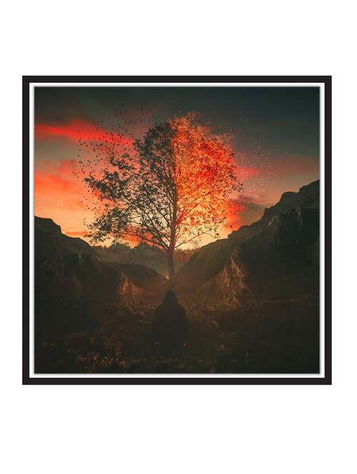 wall decal art prints on mdf board for decor (12x12 inches) unframed & without glass - 18521602 - Very Small Image - 1