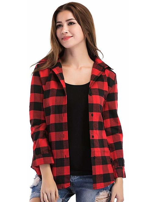 long sleeved checkered regular shirt - 18523915 - Very Small Image - 1