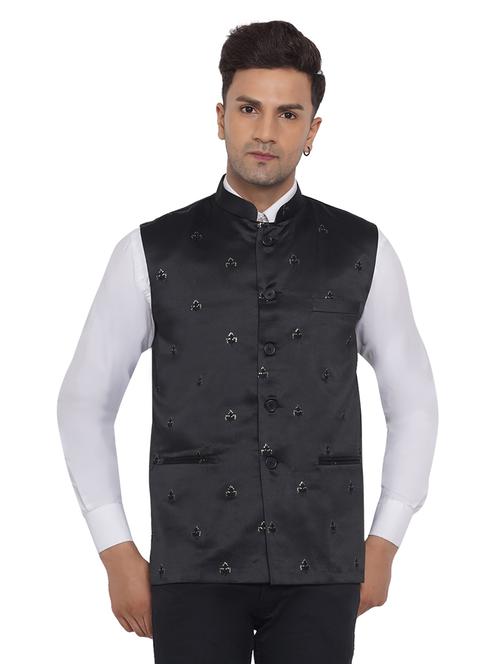 embroidered nehru jacket - 18532915 - Very Small Image - 1