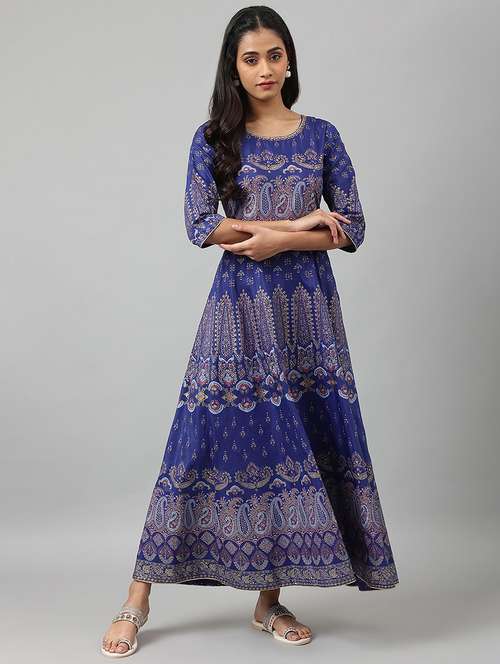 paisley a-line ethnic dress - 18535684 - Very Small Image - 1