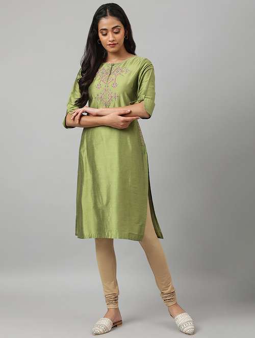 women's straight kurta - 18536301 - Very Small Image - 1