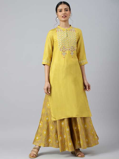 women's straight kurta - 18543361 - Very Small Image - 1