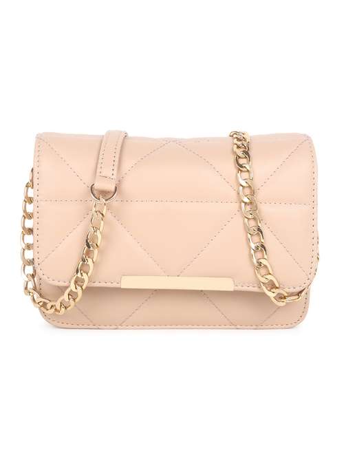 beige quilted regular sling bag - 18546942 - Very Small Image - 1