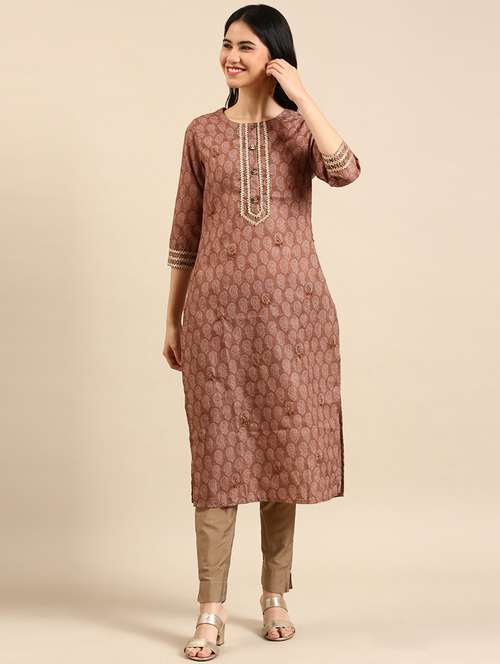 women's straight kurta - 18591147 - Very Small Image - 1