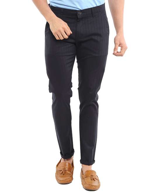 black striped chinos casual trouser - 18620523 - Very Small Image - 1