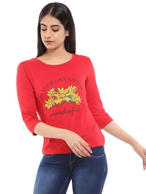 women's straight round neck top - 18648084 - Very Small Image - 1