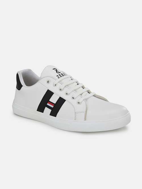 mens white lace up sneakers - 18680455 - Very Small Image - 1