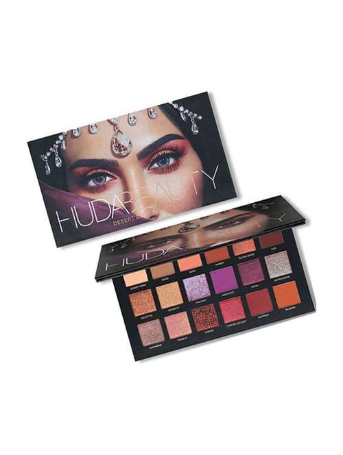 imported combo huda beauty desert dusk eye shadow palette & eyelashes & brush set of 12 & eyeliner+mascara - 18737089 - Very Small Image - 1
