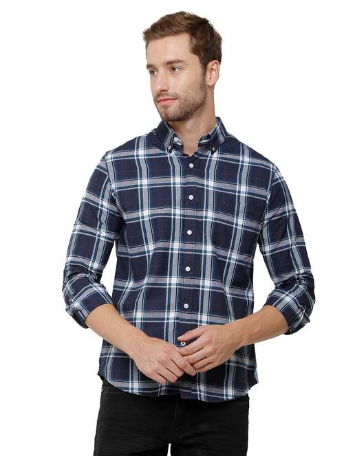 blue checkered casual shirt - 18738191 - Very Small Image - 1