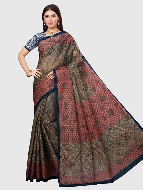 women's printed multi colored saree - 18854872 - Very Small Image - 1