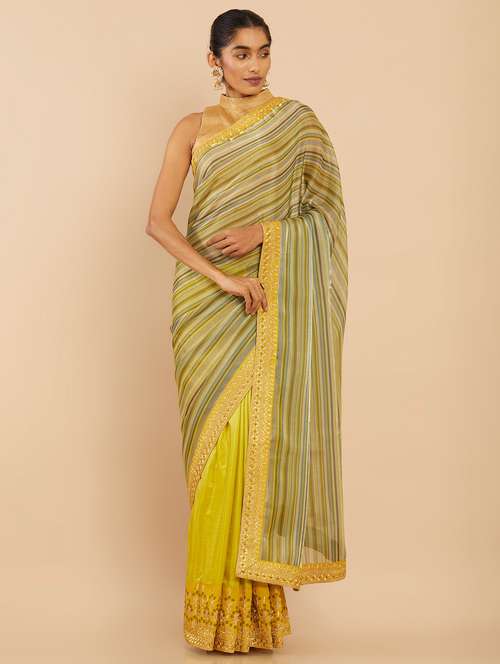 green jamdani saree - 18933314 - Very Small Image - 1