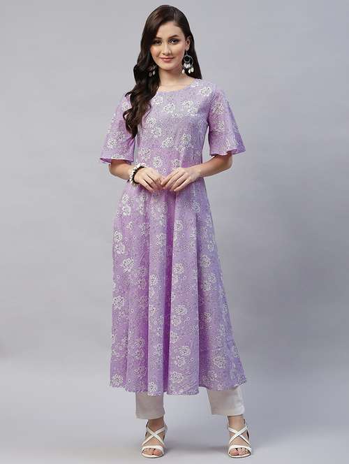 women's flared kurta - 19039376 - Very Small Image - 1