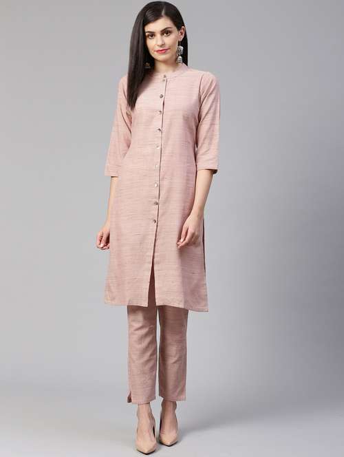 pink kurta pant set - 19149027 - Very Small Image - 1