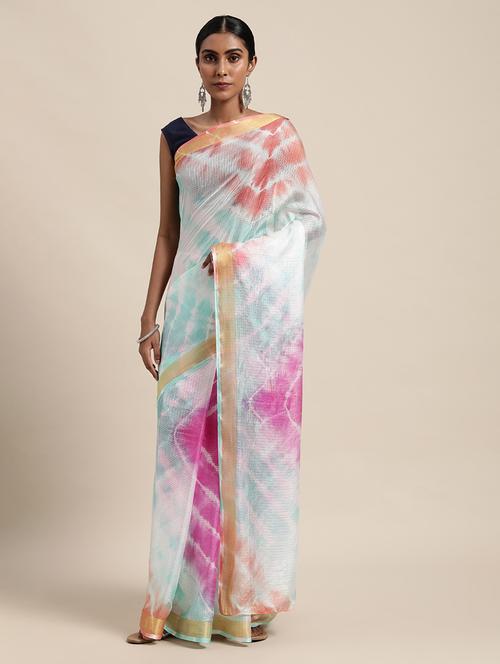 multi colored bandhani print set saree with blouse - 19179051 - Very Small Image - 1