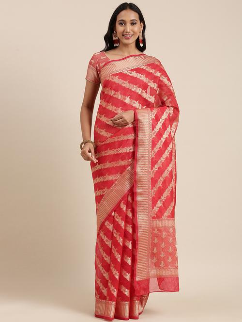 women self design bordered saree with blouse - 19179105 - Very Small Image - 1