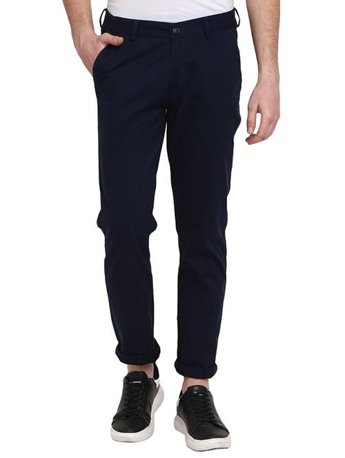 blue polyester blend flat front formal trouser - 19220708 - Very Small Image - 1