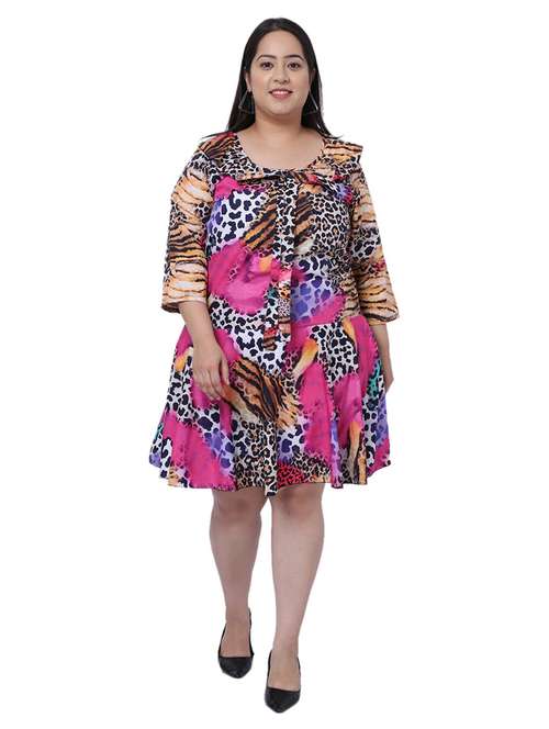 women's fit & flare printed dress - 19221224 - Very Small Image - 1