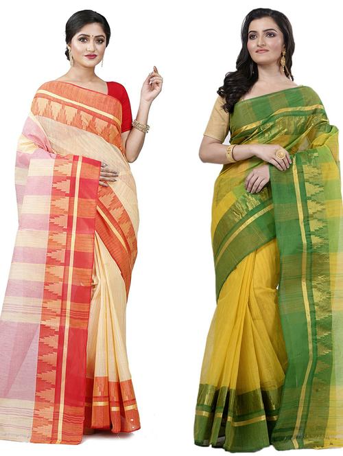 women's saree combo - 19407106 - Very Small Image - 1