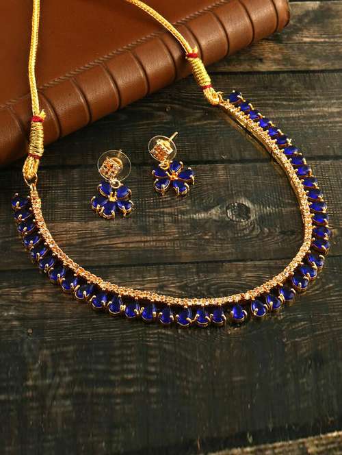blue brass necklace and earring - 19518756 - Very Small Image - 1
