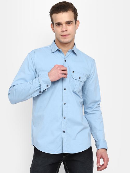 mens solid casual shirt - 19591227 - Very Small Image - 1