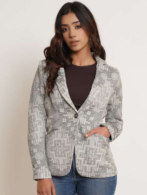 lapel neck casual blazer - 19598725 - Very Small Image - 1
