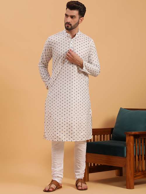 mandarin collar cotton kurta - 19608225 - Very Small Image - 1