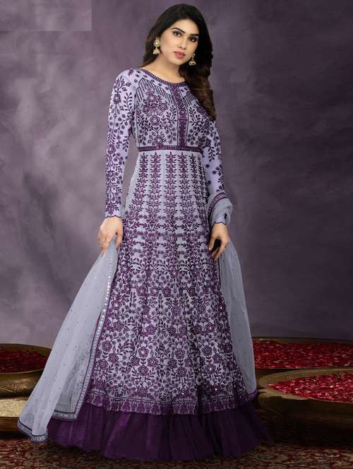 embroidered semi-stitched suit set - 19660404 - Very Small Image - 1