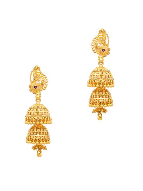 gold brass studs earring - 19667079 - Very Small Image - 1