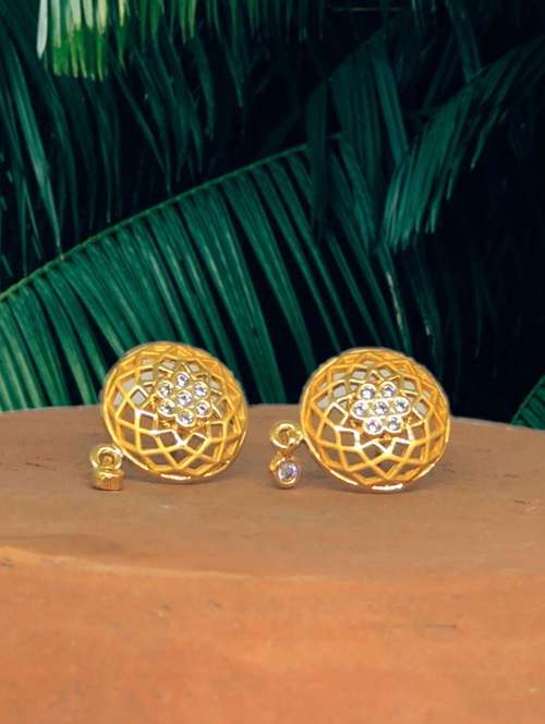 white brass studs earring - 19667205 - Very Small Image - 1