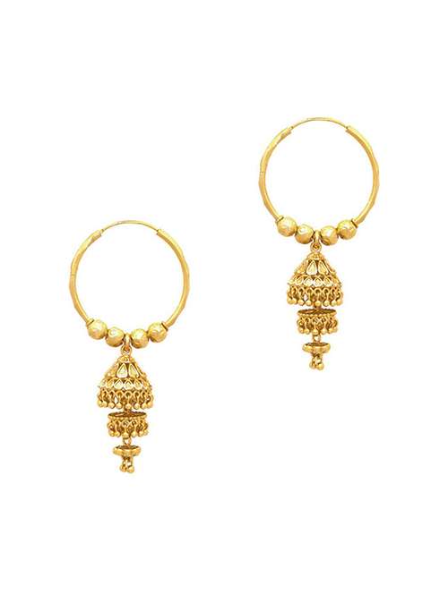 gold brass chandballi earring - 19667291 - Very Small Image - 1