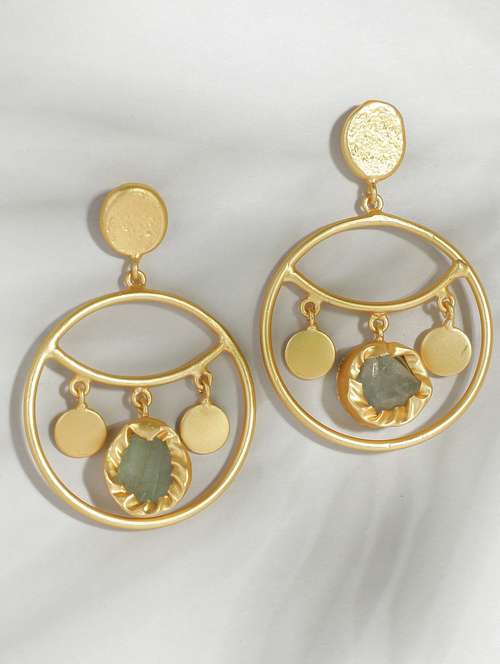 women gold plated drop earring - 19766229 - Very Small Image - 1
